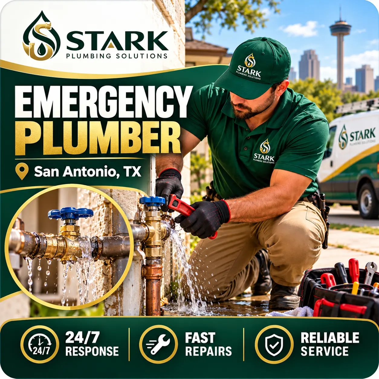 Emergency Plumber in San Antonio, TX by Stark Plumbing Solutions